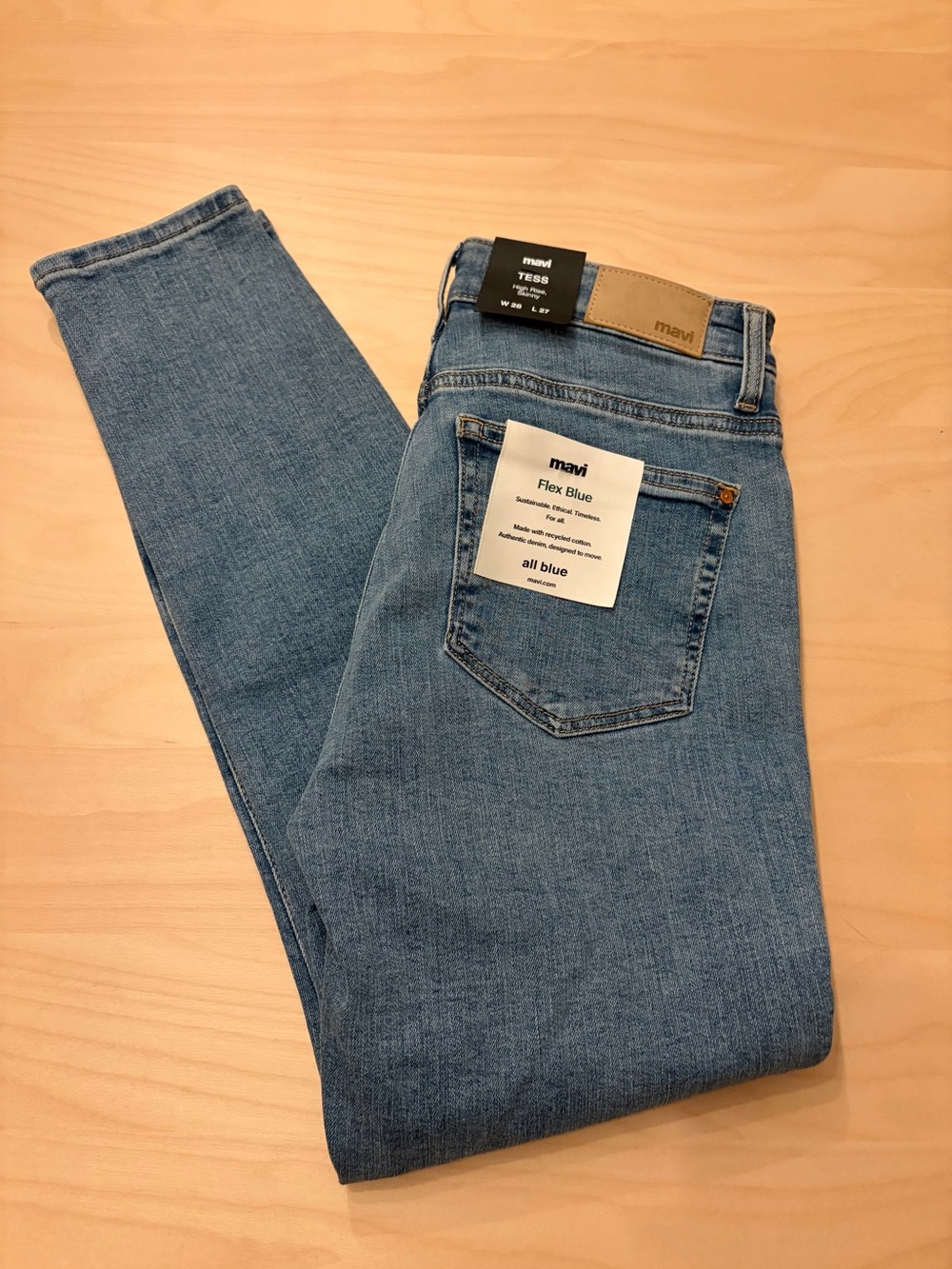 Mavi Tess High Rise Skinny Jeans - Light Blue Denim